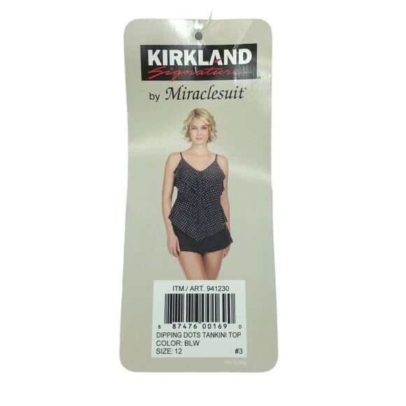NEW Kirkland Signature by Miraclesuit Tankini Top 12 Ruffle Polka Dot Swimsuit - Picture 10 of 11